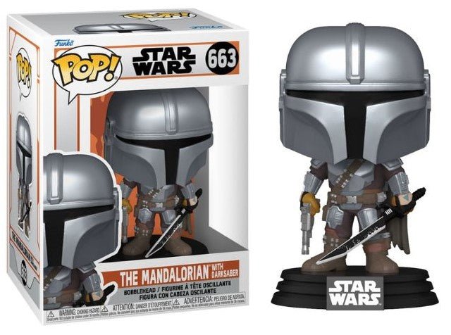 POP! Star Wars: The Mandalorian S9 Vinyl Figure The Mandalorian w/Darksaber 9 cm - Colecionáveis - Funko