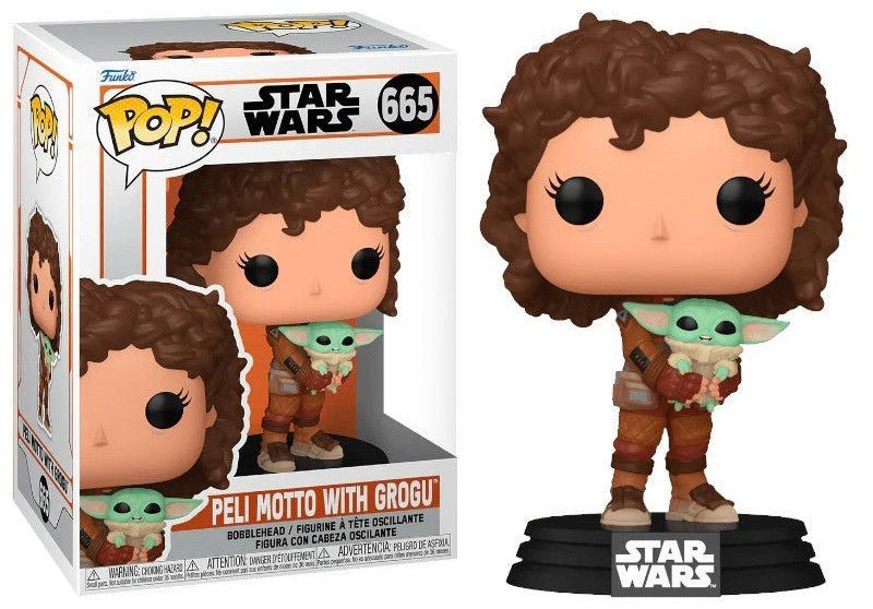 POP! Star Wars: The Mandalorian Vinyl Figure Peli Motto With Grogu 9 cm - Colecionáveis - Funko