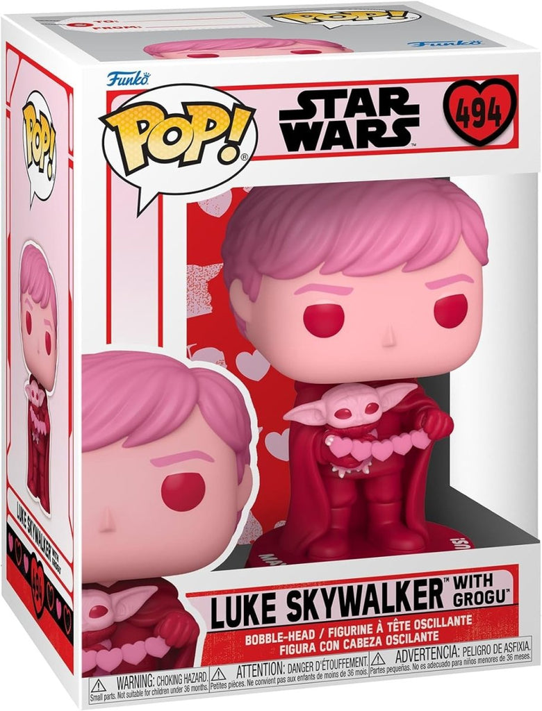 POP! Star Wars Valentines Vinyl Figure Luke & Grogu 9 cm - Colecionáveis - Funko