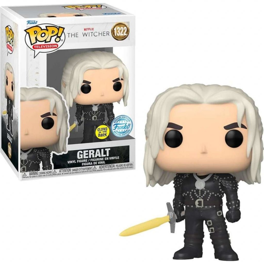 POP! TV The Witcher Vinyl Figure Geralt w/ Sword (Glow) 9 cm Exclusivo - Colecionáveis - Funko