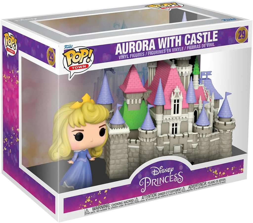 POP! Town Disney Ultimate Princess Vinyl Figure Aurora & Castle (Sleeping Beauty) - Colecionáveis - Funko