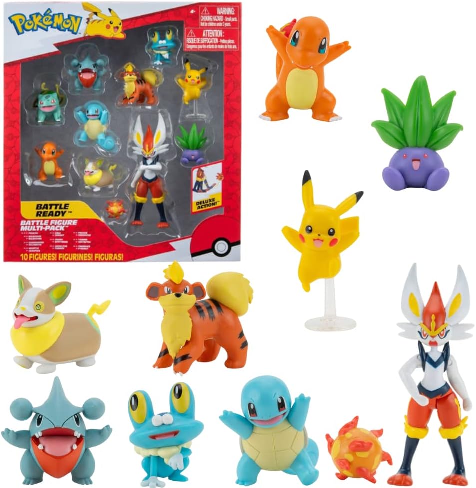 Pack de Figuras Pokémon Battle Ready - 10 Figuras (5 - 11cm) - Toys - JAZWARES