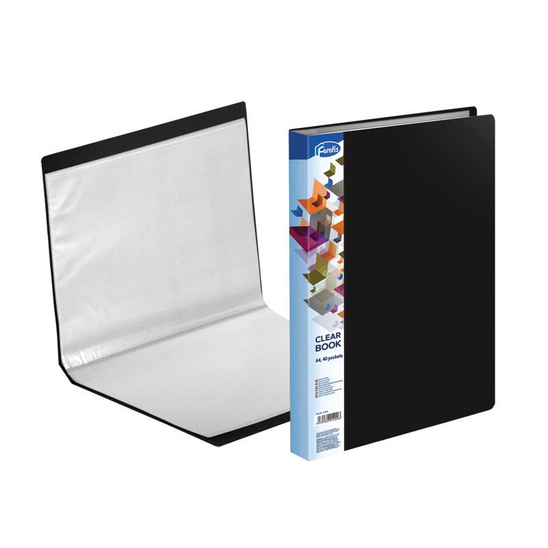 Portefólio Forofis A4 40 Bolsas Preto 91209 - Papelaria - FOROFIS