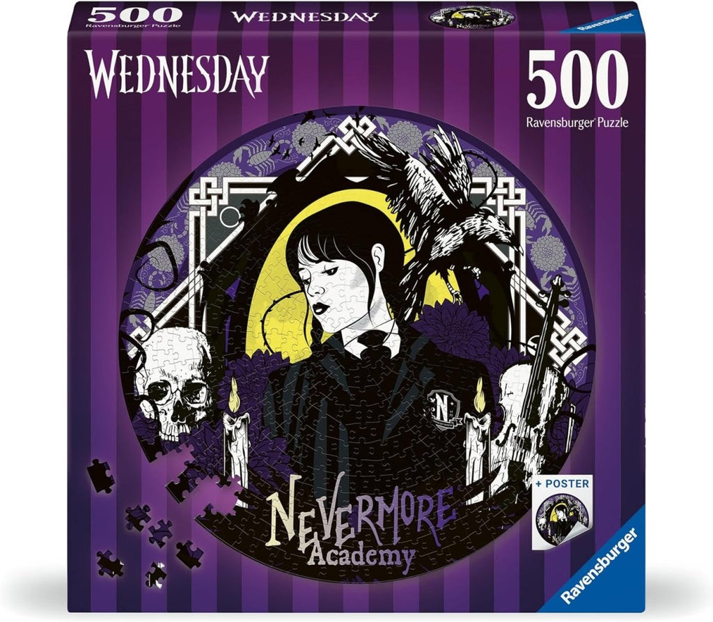 Puzzle Circular Wednesday Nevermore Academy (500 Peças) - Jogos e Puzzles - Ravensburger