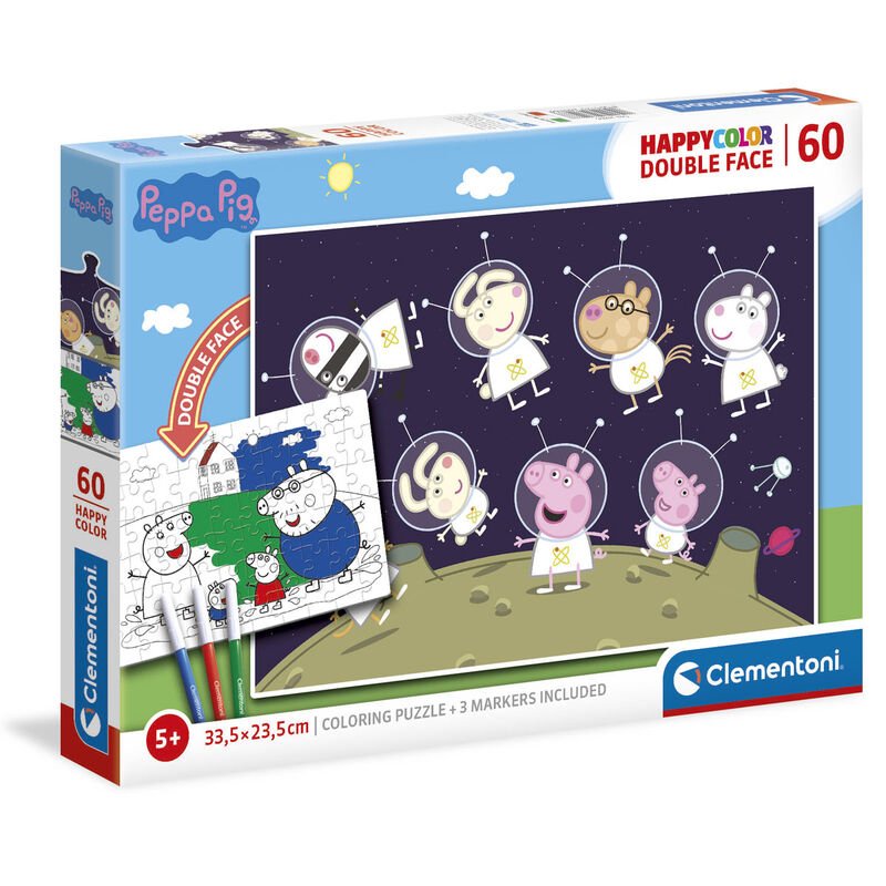 Puzzle Happy Color Peppa Pig 60 Peças - Para Colorir e Montar - Jogos e Puzzles - Clementoni