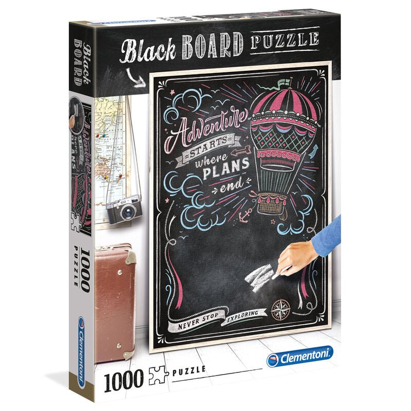 Puzzle Travel Black Board 1000 Peças - Quadro de Ardósia - Jogos e Puzzles - Clementoni