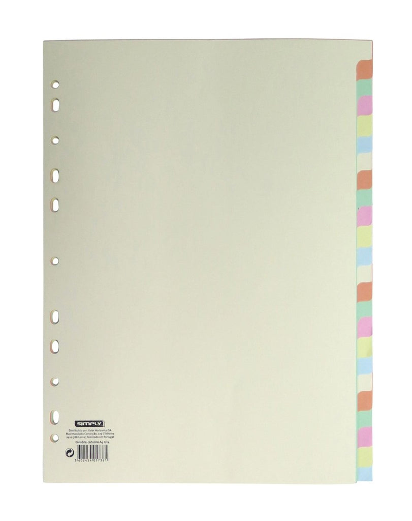 Separador de Cartolina A4 com 24 Posições Simply - Papelaria - SIMPLY