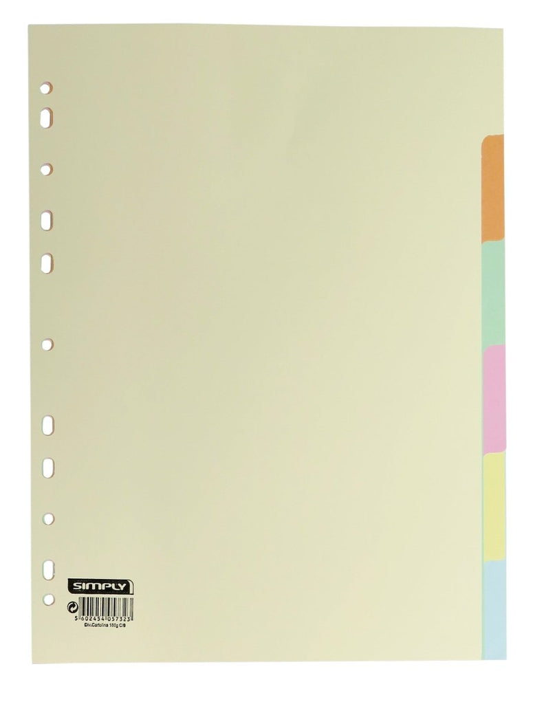 Separador de Cartolina A4 com 6 Posições Simply - Papelaria - SIMPLY
