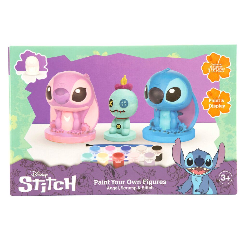 Disney Stitch — Kit “Paint Your Own” (Conjunto 3 Figuras em Gesso + Tintas) - Papelaria - CYP