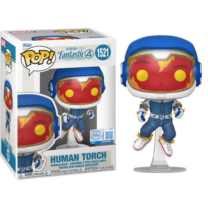 POP! Marvel – Human Torch (Fantastic Four Origins) – 9 cm Exclusivo - Colecionáveis - Funko