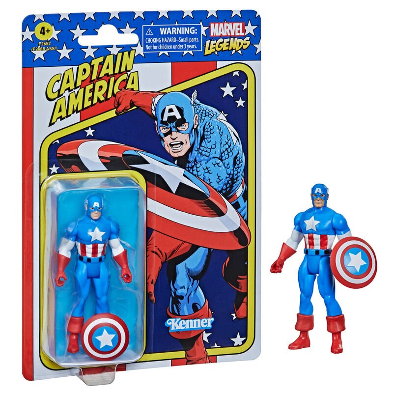 Marvel Legends Retro Collection - Capitão América 9,5 cm - Colecionáveis - Hasbro