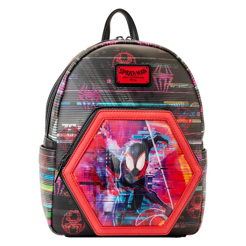 Mochila Loungefly Marvel Spiderman Across the Spider - Verse Lenticular 27cm - Papelaria - Loungefly