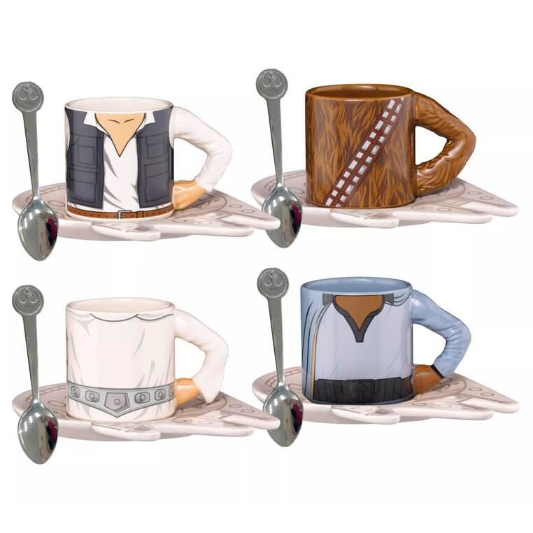 Conjunto de Café Espresso Star Wars Rebel | 4 Chávenas, Pires e Colheres - Colecionáveis - EXQUISITE GAMING