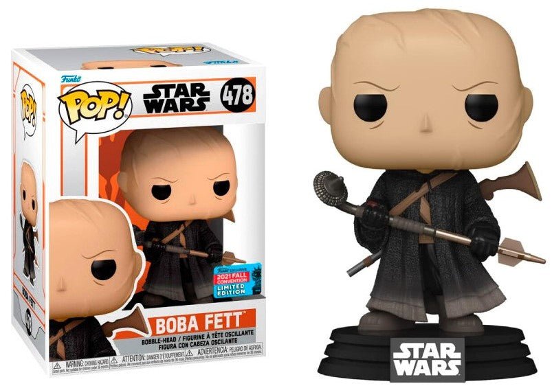 POP! Star Wars Boba Fett No Armor Exclusive 9 cm – Edição Limitada - Colecionáveis - Funko