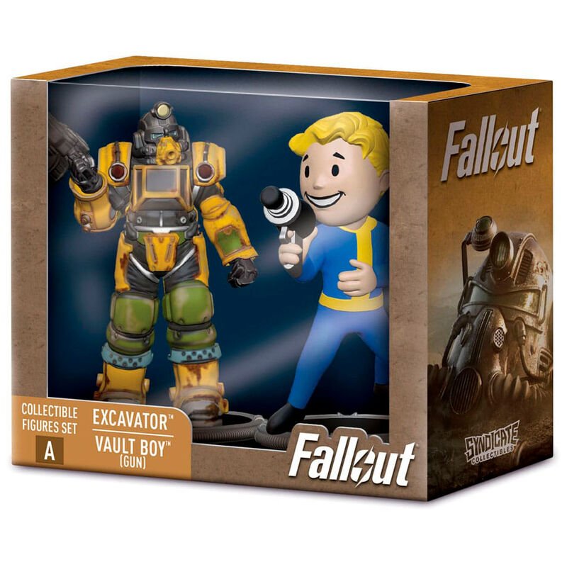 Conjunto de Mini Figuras Fallout: Excavator Power Armor e Vault Boy com Arma 7 cm - Colecionáveis - SYNDICATE COLLECTIBLES