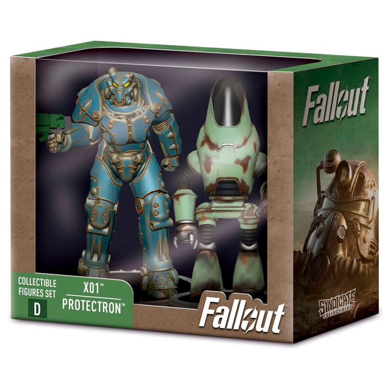 Conjunto de Mini Figuras Fallout X - 01 Power Armor e Protectron 7 cm - Colecionáveis - SYNDICATE COLLECTIBLES