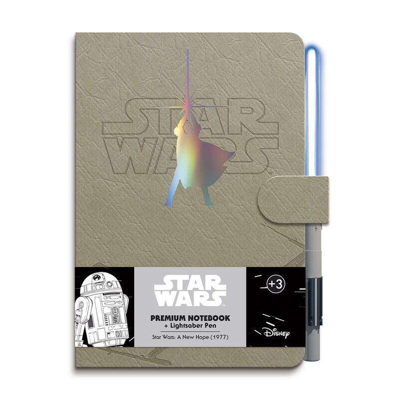 Caderno Premium A5 Star Wars Luke Skywalker + Caneta Lightsaber - Papelaria - erik