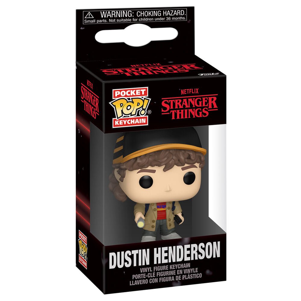 POP! Pocket Keychain — Dustin Henderson (Stranger Things 5) — Porta - chaves Oficial ≈10 cm - Colecionáveis - Funko